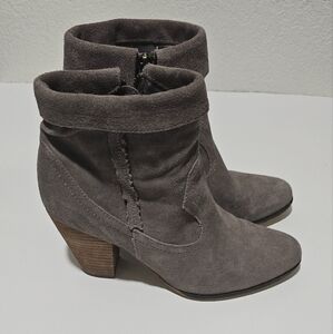 Steve Madden Ankle Boots Leather Gray Size 9 Heel Cowgirl Western